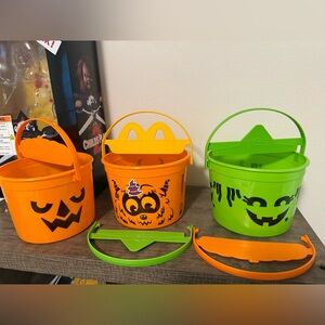 McDonald’s Halloween Pumpkin Witch and Monster Buckets